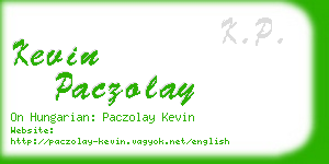 kevin paczolay business card